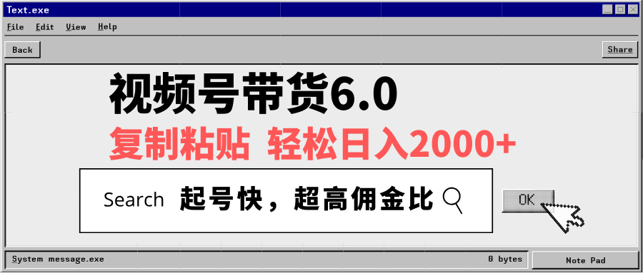 视频号带货6.0，轻松日入2000+，起号快，复制粘贴即可，超高佣金比-随风资源网