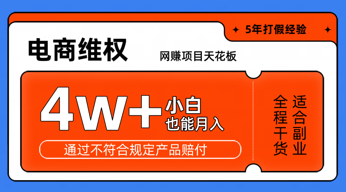 网赚项目天花板电商购物维权月收入稳定4w+独家玩法小白也能上手-随风资源网