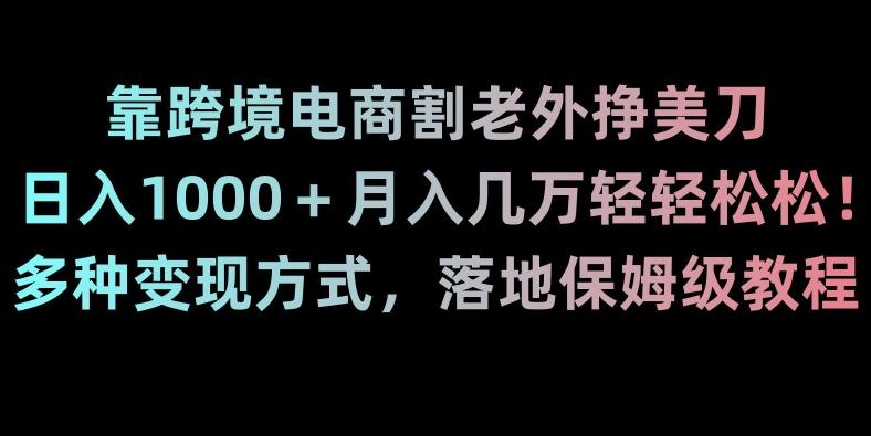 靠跨境电商割老外挣美刀，日入1000＋月入几万轻轻松松！多种变现方式，落地保姆级教程【揭秘】-随风资源网