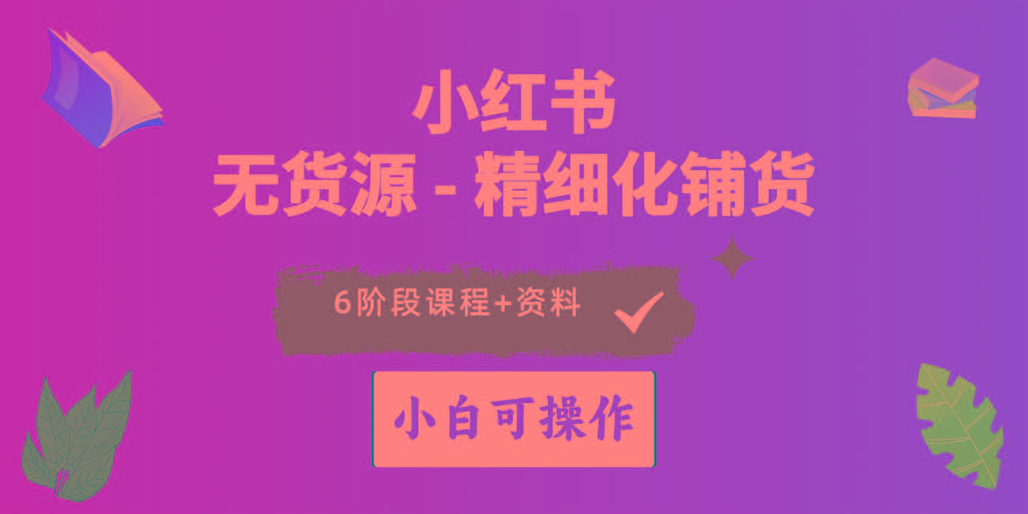2024小红书电商风口正盛，全优质课程、适合小白(无货源-随风资源网