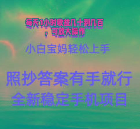 0门手机项目，宝妈小白轻松上手每天1小时几十到几百元真实可靠长期稳定-随风资源网
