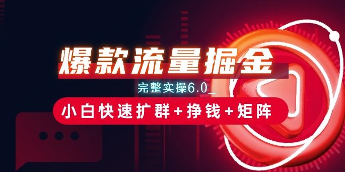 爆款流量掘金_完整实操6.0_小白快速扩群+挣钱+矩阵思路【揭秘】-随风资源网