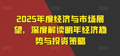 2025年度经济与市场展望，深度解读明年经济趋势与投资策略-随风资源网