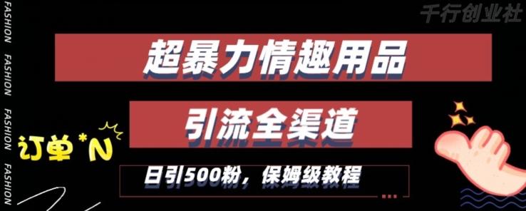 最新情趣项目引流全渠道，自带高流量，保姆级教程，轻松破百单，日引500+粉【揭秘】-随风资源网
