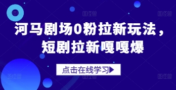 河马剧场0粉拉新玩法，短剧拉新嘎嘎爆-随风资源网