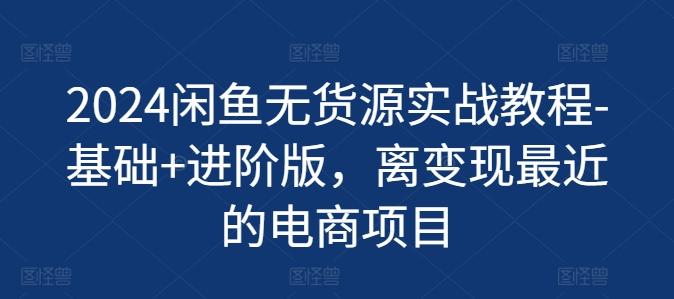 2024闲鱼无货源实战教程-基础+进阶版，离变现最近的电商项目-随风资源网