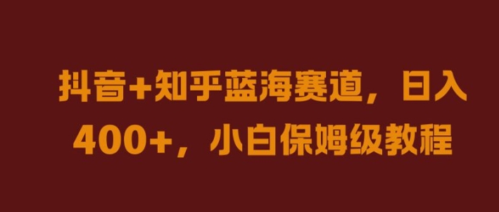 抖音+知乎蓝海赛道，日入几张，小白保姆级教程【揭秘】-随风资源网