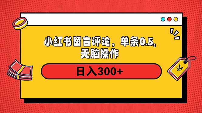 小红书评论单条0.5元，日入300＋，无上限，详细操作流程-随风资源网