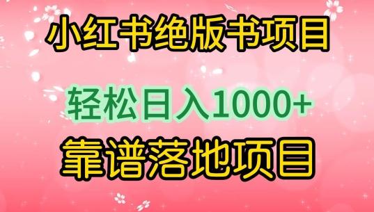 小红书绝版书项目，轻松日入1000+，靠谱落地项目【揭秘】-随风资源网