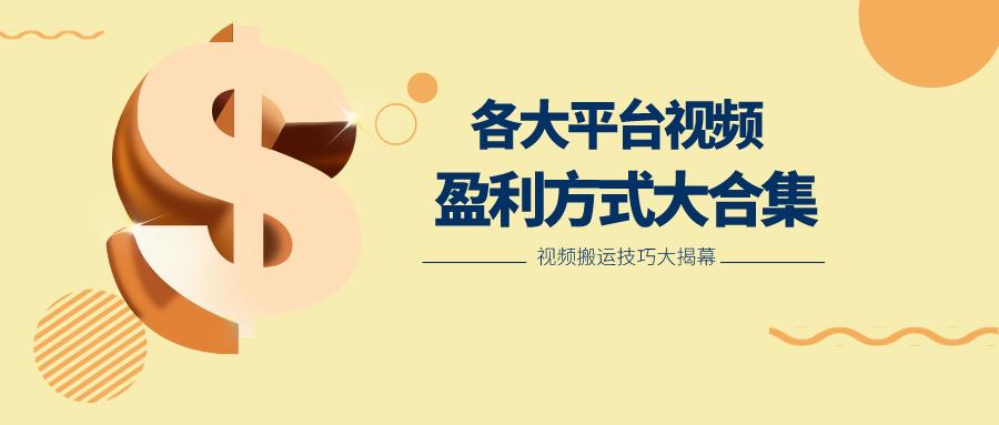利用搬运二创在各大短视频平台获得收益，各大平台视频盈利方式大合集-随风资源网