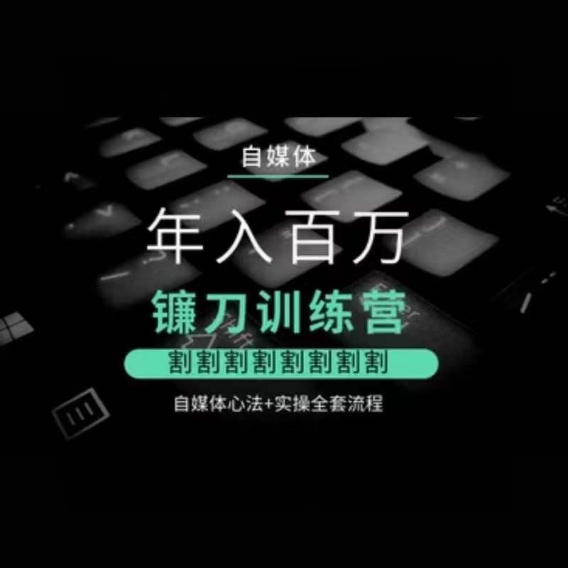 自媒体年入百万镰刀训练营，割割割割割割割割，自媒体心法+实操全套流程-随风资源网