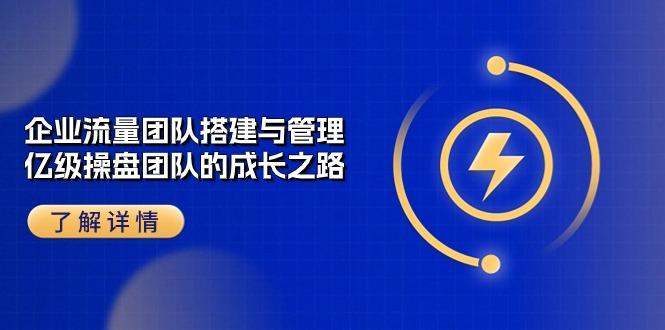 企业 流量团队-搭建与管理，亿级 操盘团队的成长之路(28节课-随风资源网