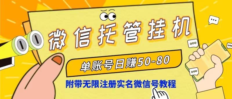 微信托管挂机，单号日赚50-80，项目操作简单(附无限注册实名微信号教程-随风资源网