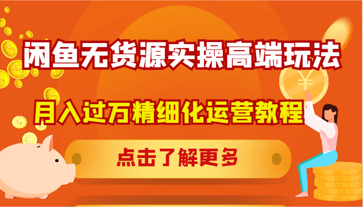 闲鱼无货源实操高端玩法，月入过万精细化运营教程-随风资源网