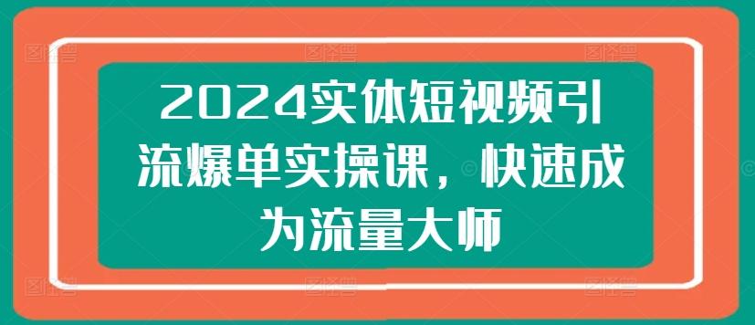 2024实体短视频引流爆单实操课，快速成为流量大师-随风资源网