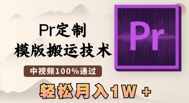最新Pr定制模版搬运技术，中视频100%通过，几分钟一条视频，轻松月入1W＋【揭秘】-随风资源网