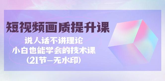 (9659期)短视频-画质提升课，说人话不讲理论，小白也能学会的技术课(21节-无水印)-随风资源网