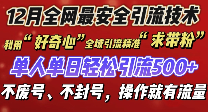 12 月份全网最安全引流创业粉技术来袭，不封号不废号，有操作就有流量【揭秘】-随风资源网