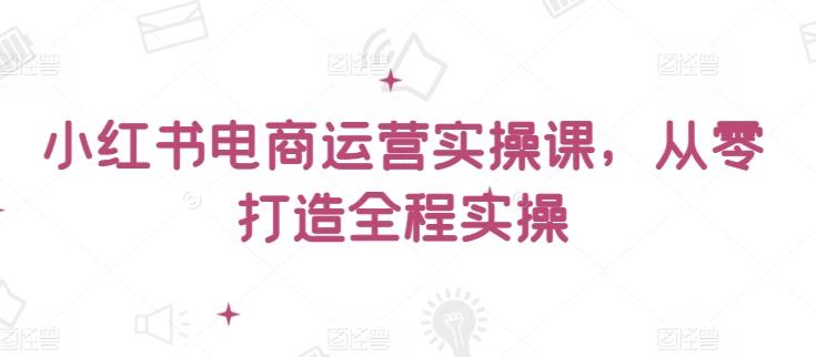小红书电商运营实操课，​从零打造全程实操-随风资源网