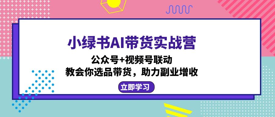 小绿书AI带货实战营：公众号+视频号联动，教会你选品带货，助力副业增收-随风资源网