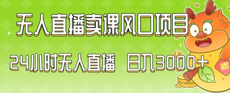 2024最新玩法无人直播卖课风口项目，全天无人直播，小白轻松上手【揭秘】-随风资源网