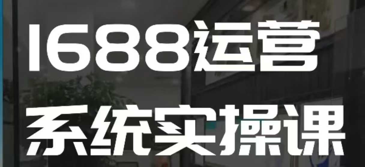 1688高阶运营系统实操课，快速掌握1688店铺运营的核心玩法-随风资源网