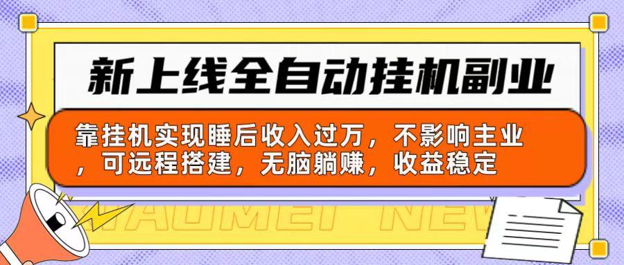 新上线全自动挂机副业：靠挂机实现睡后收入过万，不影响主业可远程搭建…-随风资源网