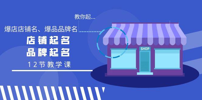 教你起“爆店店铺名、爆品品牌名”，店铺起名，品牌起名(12节教学课)-随风资源网