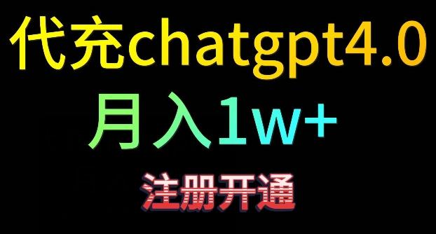 代充chatgpt4，日入500+，精准引流，暴力变现【揭秘】-随风资源网