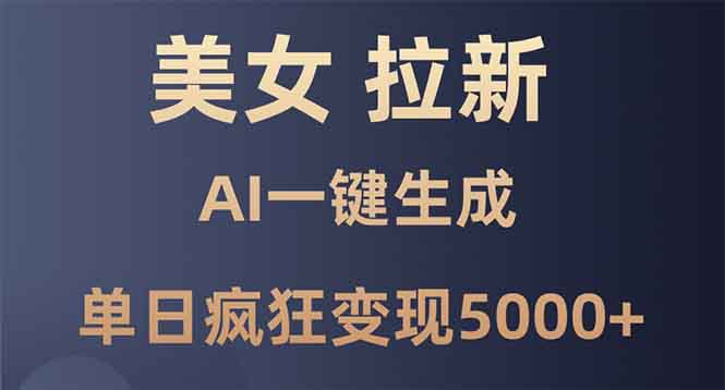 美女暴力拉新，通过AI一键生成，单日疯狂变现5000+，纯小白一学就会！-随风资源网