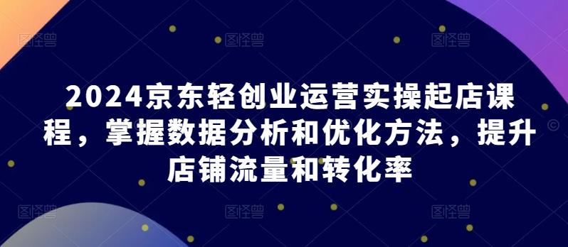 2024京东轻创业运营实操起店课程，掌握数据分析和优化方法，提升店铺流量和转化率-随风资源网