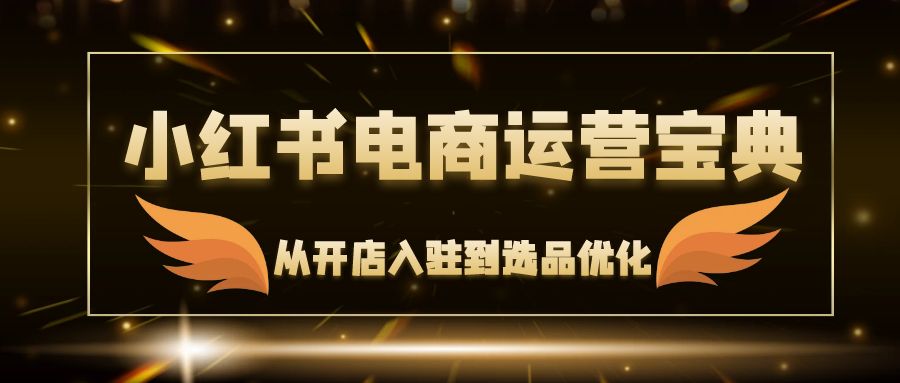 小红书电商运营宝典：从开店入驻到选品优化，一站式解决你的电商难题-随风资源网
