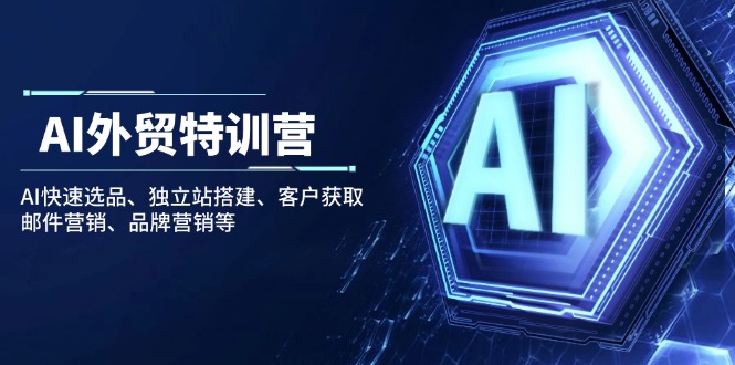 AI外贸特训营：AI快速选品、独立站搭建、客户获取、邮件营销、品牌营销等-随风资源网