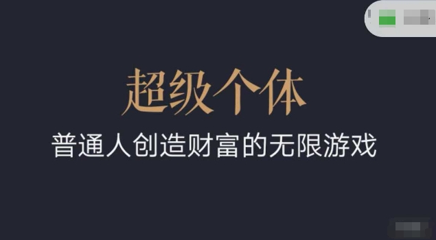超级个体2024-2025翻盘指南，普通人创造财富的无限游戏-随风资源网