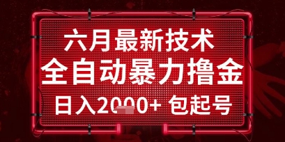 六月最新技术全自动暴力撸金，稳定日入2k+包起号，长期稳定【揭秘】-随风资源网