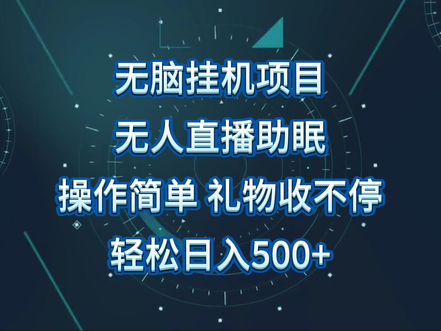 无人直播助眠项目，无脑挂机，操作简单，解放双手，礼物刷不停-随风资源网