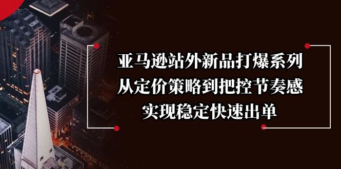 亚马逊站外新品打爆系列，从定价策略到把控节奏感，实现稳定快速出单-随风资源网