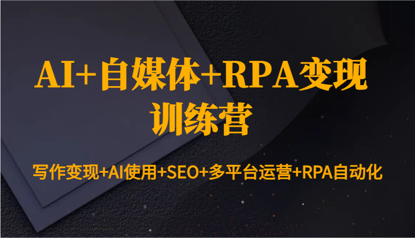 AI+自媒体+RPA变现训练营：写作变现+AI使用+SEO+多平台运营+RPA自动化-随风资源网