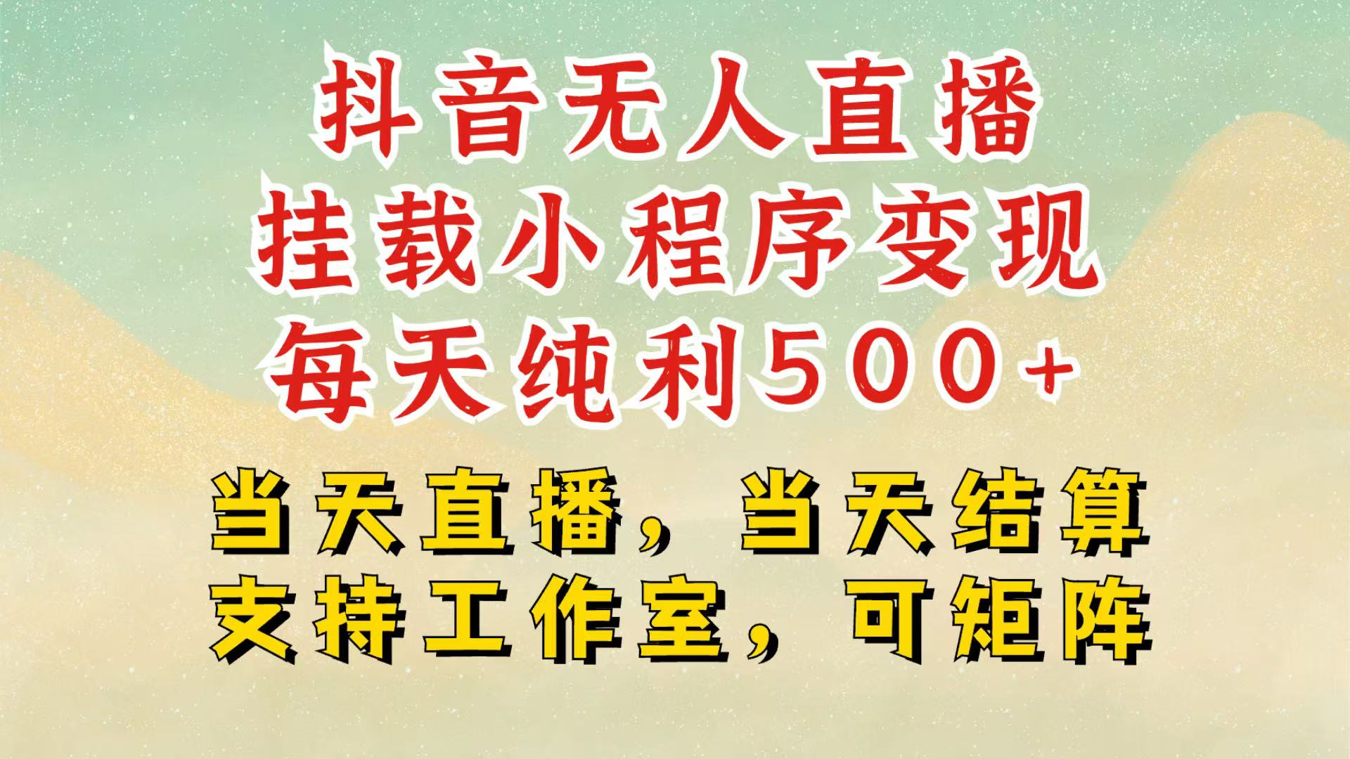 抖音无人挂机项目，轻松日入500+,挂载小程序玩法，不违规不封号，有号的一定挂起来-随风资源网