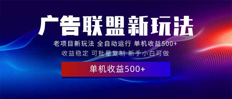 2025全新广告联盟玩法 单机500+课程实操分享 小白可无脑操作-随风资源网