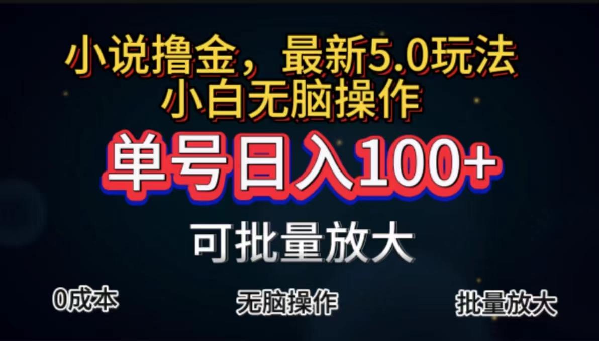 全自动小说撸金，单号日入100+小白轻松上手，无脑操作-随风资源网