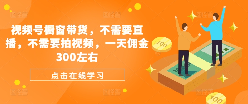 视频号橱窗带货，不需要直播，不需要拍视频，一天佣金300左右-随风资源网