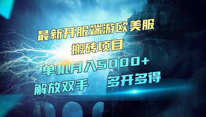 全网热门游戏欧美服端游搬砖，最新开服，项目红利期，单机月入5000+-随风资源网