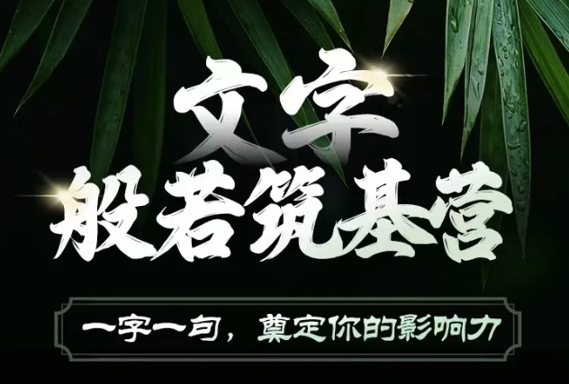 文字般若筑基营，用文字打造自己的影响力，写好文案 写出影响力 写出吸金力-随风资源网