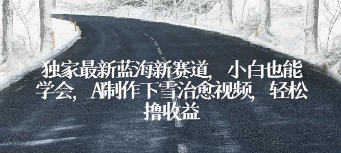 独家最新蓝海新赛道，小白也能学会，AI制作下雪治愈视频，轻松撸收益【揭秘】-随风资源网