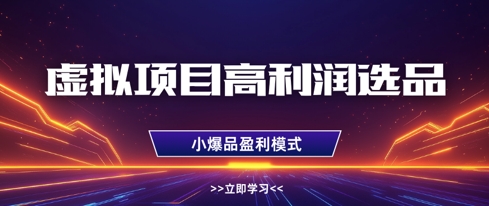 虚拟项目高利润选品方法，做好单店利润1W+，可多店倍增利润-随风资源网