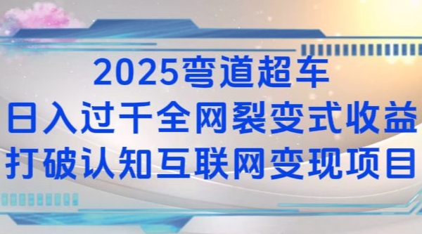 2025弯道超车日入过K全网裂变式收益打破认知互联网变现项目【揭秘】-随风资源网