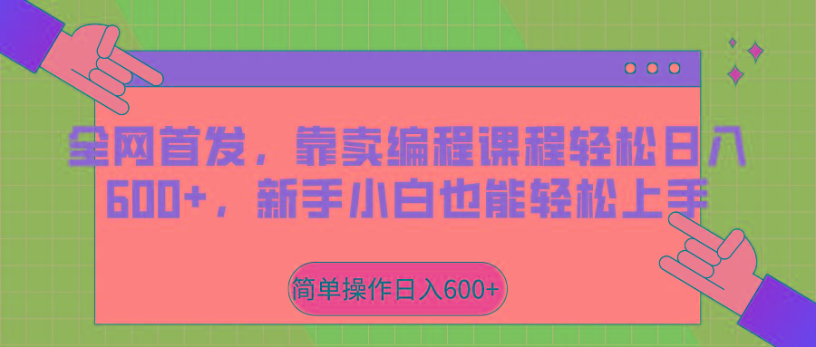 全网首发，靠卖编程课程轻松日入600+，新手小白也能轻松上手-随风资源网