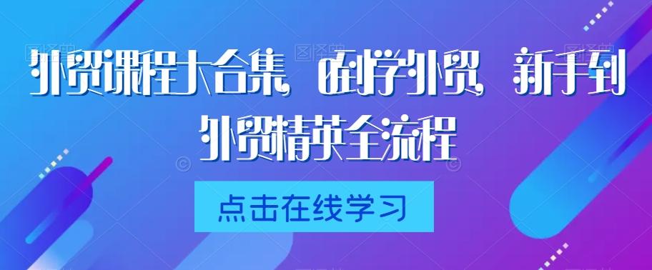 外贸课程大合集，0到1学外贸，新手到外贸精英全流程-随风资源网