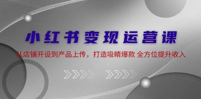 小红书变现运营课：从店铺开设到产品上传，打造吸睛爆款 全方位提升收入-随风资源网